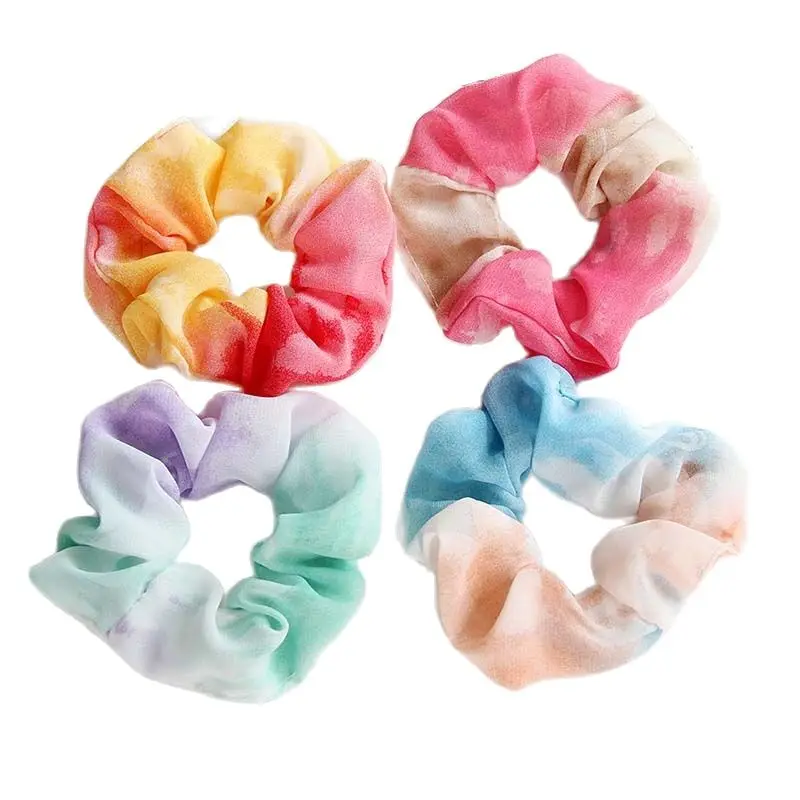 

17 Choice Bright Tie Dye Scrunchie Hair Ties For Women Girls Silk Elastic Hair Bands Korean Hair Accessories резинки для волос