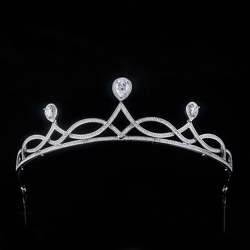 

Pioessa New Simplicity Wedding Bride Ziron Crown Princess Queen Parade Ball Rhine Yarra Birthday Party Headwear Hair Accessories