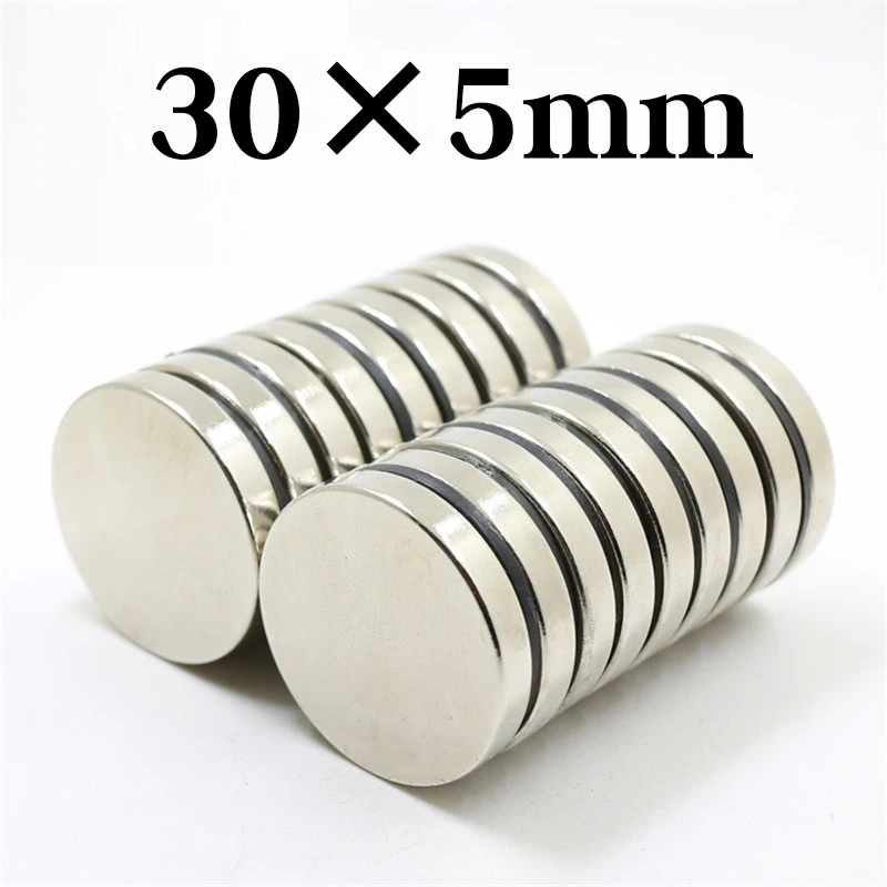 

30/60/90pcs N35 NdFeB 30*5mm Super Powerful Strong Bulk Round Neodymium Disc Magnets Dia 30mm x 5mm Rare Earth NdFeB Magnet