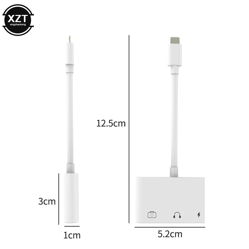 3 в 1 конвертер для Lightning до 3,5 мм аудио OTG USB 3,0 камера считыватель с зарядным портом для iphone XS XR iPad/адаптер для Ipod