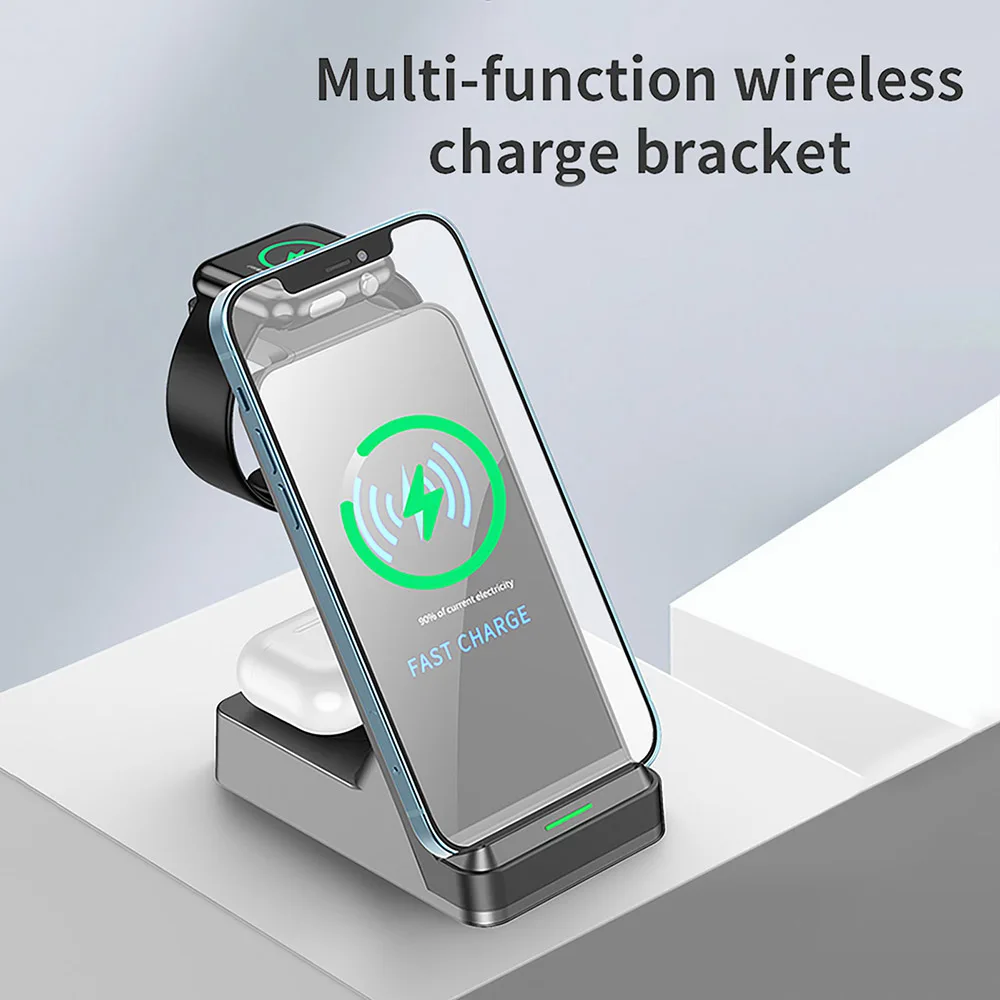 Carregadores sem Fio Suporte para Iphone Doca de Carregamento Rápido para Airpods 3 em 1 Magnético xr x 8 Apple Relógio 6 Estação Pro 20w 12 11 xs 3 xr x 8 apple relógio 6 estação