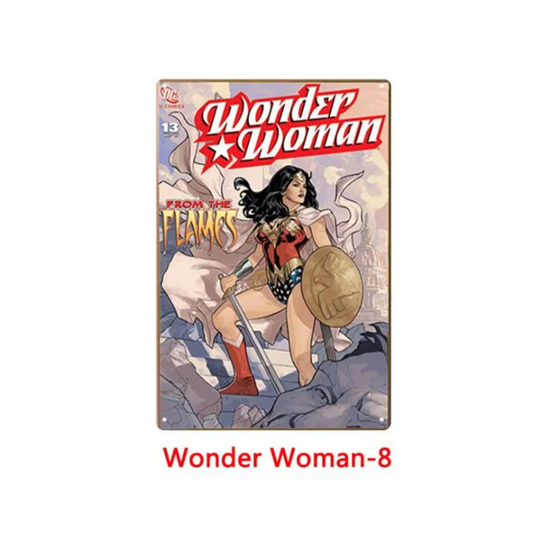 Wonder Woman комический металлический знак Ретро металлический оловянный плакат с подписью доска для паба металлический винтажный домашний Декор стены искусства бар украшения