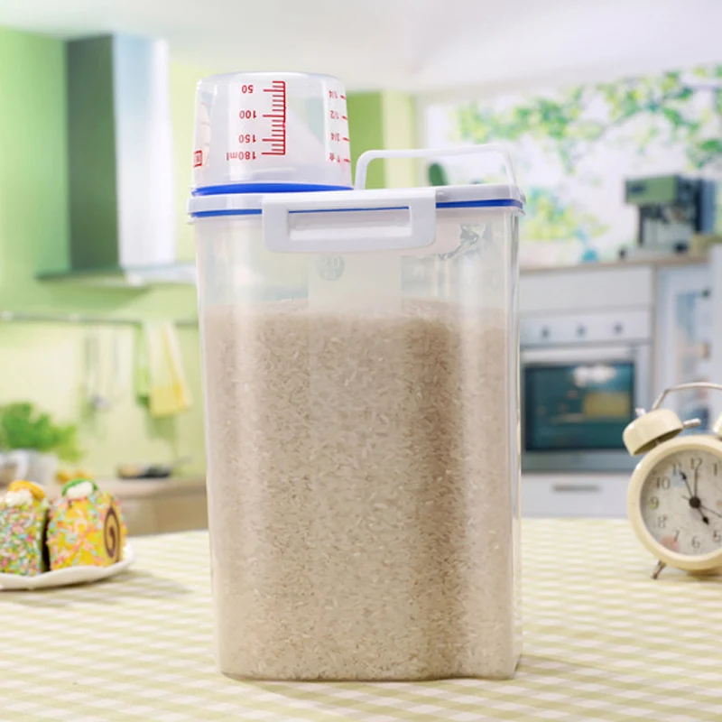 1xKitchen Еда Крупы зерна фасоли риса литейный Ящик Контейнер Для Хранения Коробка Чехол дешево
