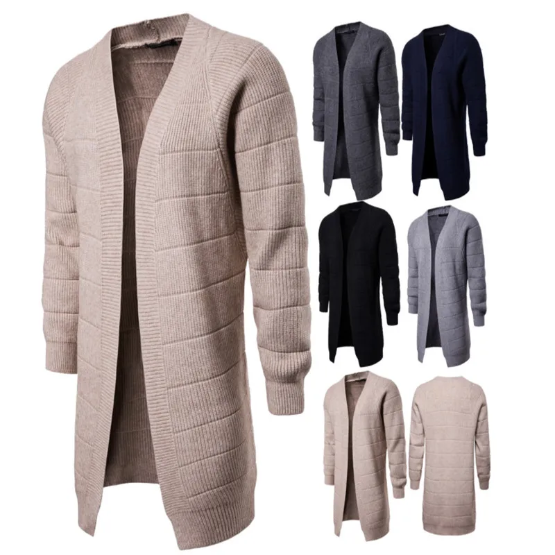

Long-style pure-color sweater, knitted sweater, sweater jacket, unbuttoned cardigan Cape in autumn and winter of 2019 sizeM-XXL