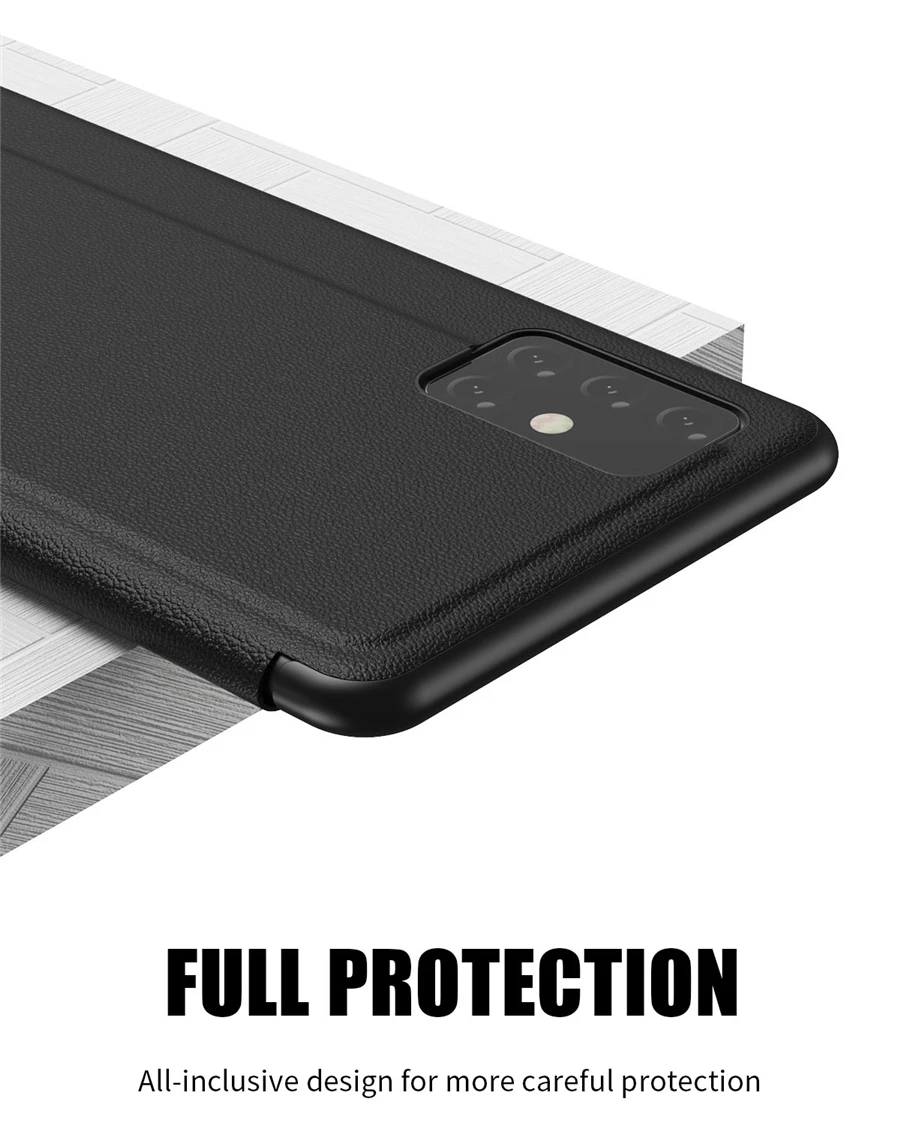 Smart View Flip Case For Samsung Galaxy A50 A51 A71 A70 Note 10 9 8 S20 Ultra FE S10 Lite S9 S8 S7 Edge J4 J6 Plus A6 2018 Cover silicone case for samsung