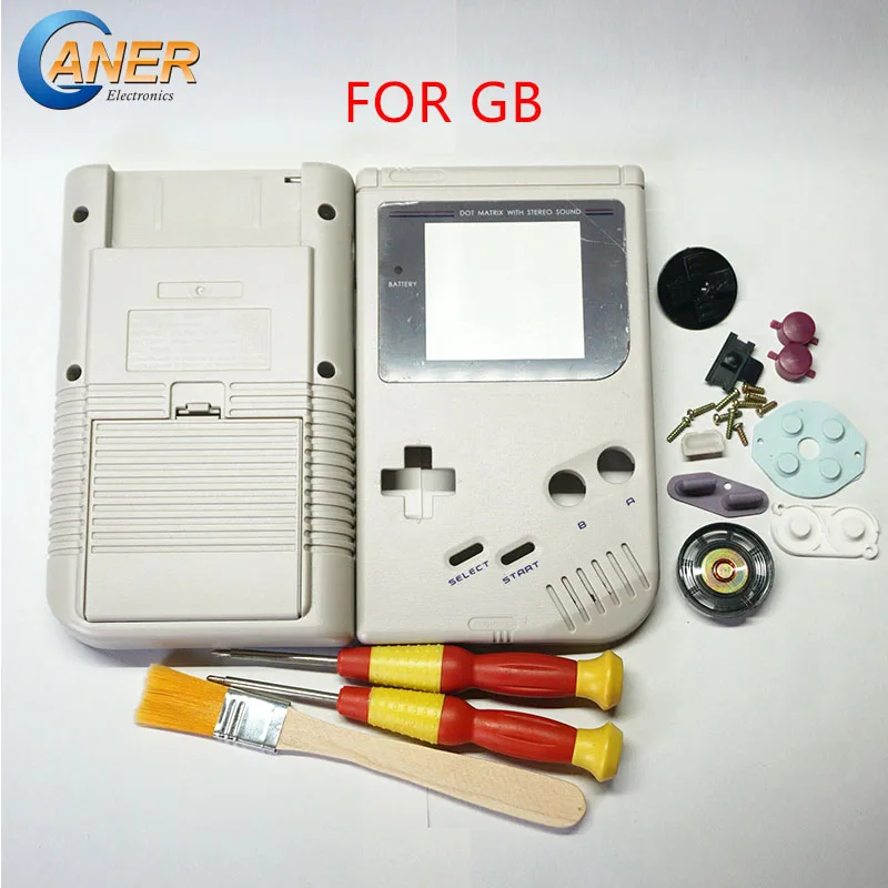 Классический Сменный Чехол Ganer Gray для игровой приставки Game Boy пластиковый корпус