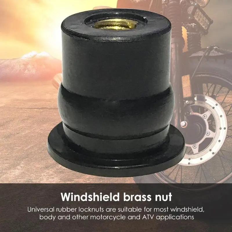 

10/20/50pcs Rubber Well Nuts Durable Motorcycle Car Windscreen 5/6mm Metric Universal Brass Nuts Replacement Hardware