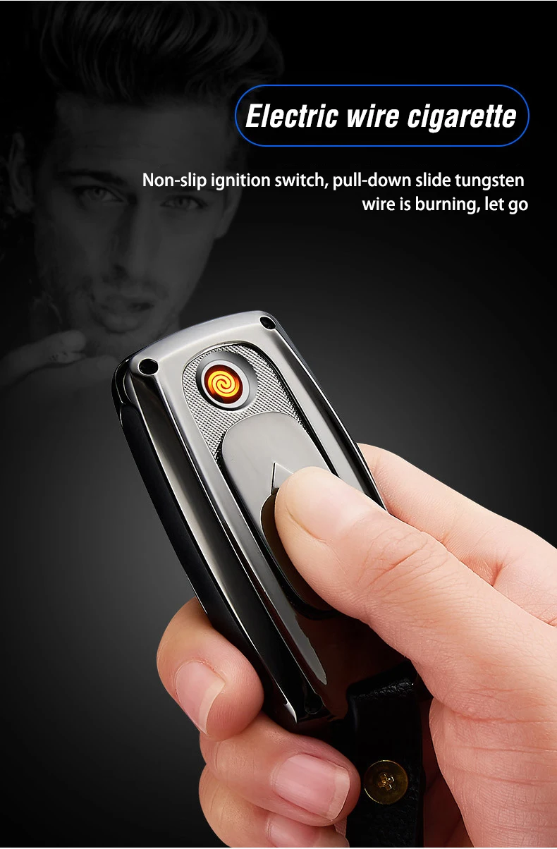Многофункциональный USB электрическая сигаретная плазма дуговая зажигалка брелок светодиодный фонарик часы электронные зажигалки гаджеты для мужчин