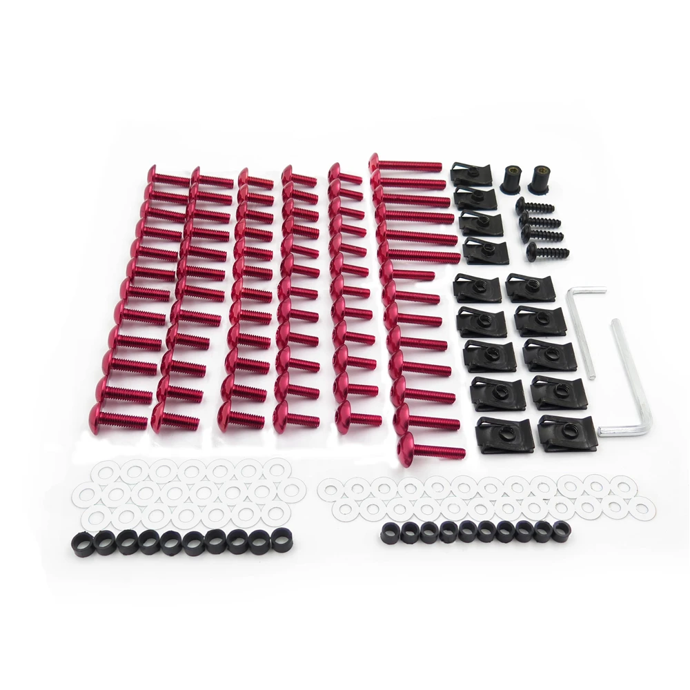 

Aftermarket free shipping motorcycle parts Complete Fairing Bolts Screws Fasteners Kit For Suzu hayabusa GSXR1300 RED