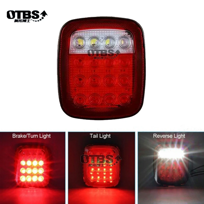 

1 Pair Rear Lamp LED Trailer Tail Lights Brake License Light Car Accessories for Jeep Wrangler TJ CJ YJ JK Truck