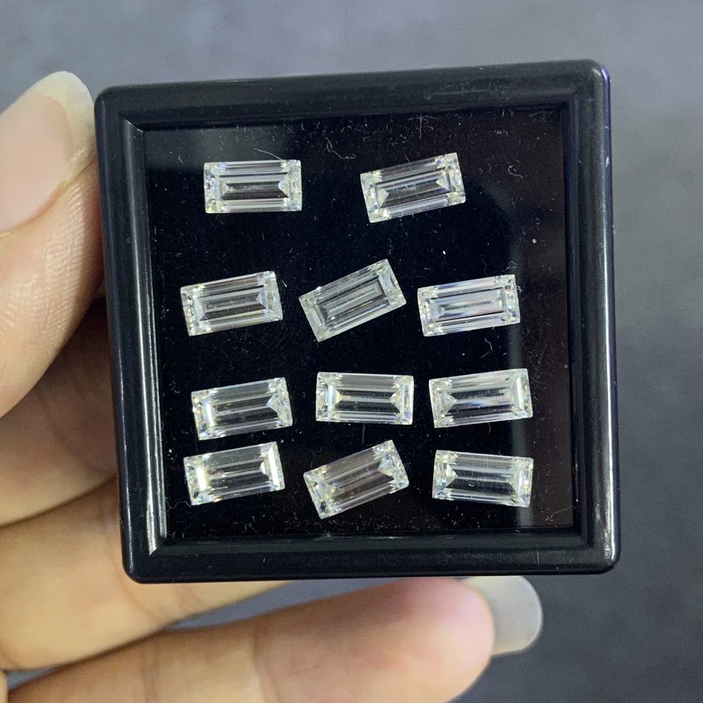5x10mm Super White Color D Baguette Cut Moissanite Diamond Lab Created VVS1 Clarity GRA Loose Stone Ring's Gemstone