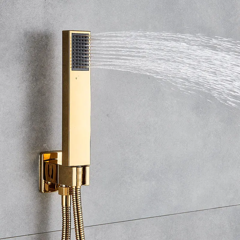 3 Way Золотой Waterefall набор для душа в конечном итоге душ опыт светодиодный кран