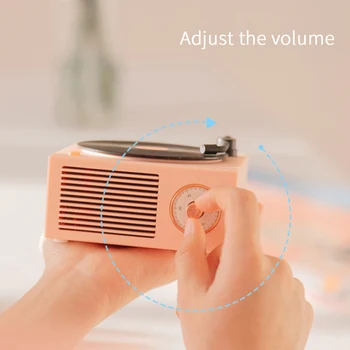

Retro Nostalgic Outdoor USB Charging Loudspeaker Record Player Shape Bluetooth Speaker Wireless Home Subwoofer Music Portable