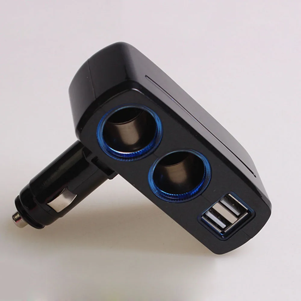 3.1A автомобильное зарядное устройство двойной USB прикуриватель 2-Way Разъем SD-1918 Черный ABS