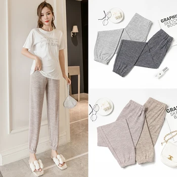 

2020 Pregnant women pants ultra-thin summer nine minutes of pants pants of pregnant woman's abdomen leisure pants leggings