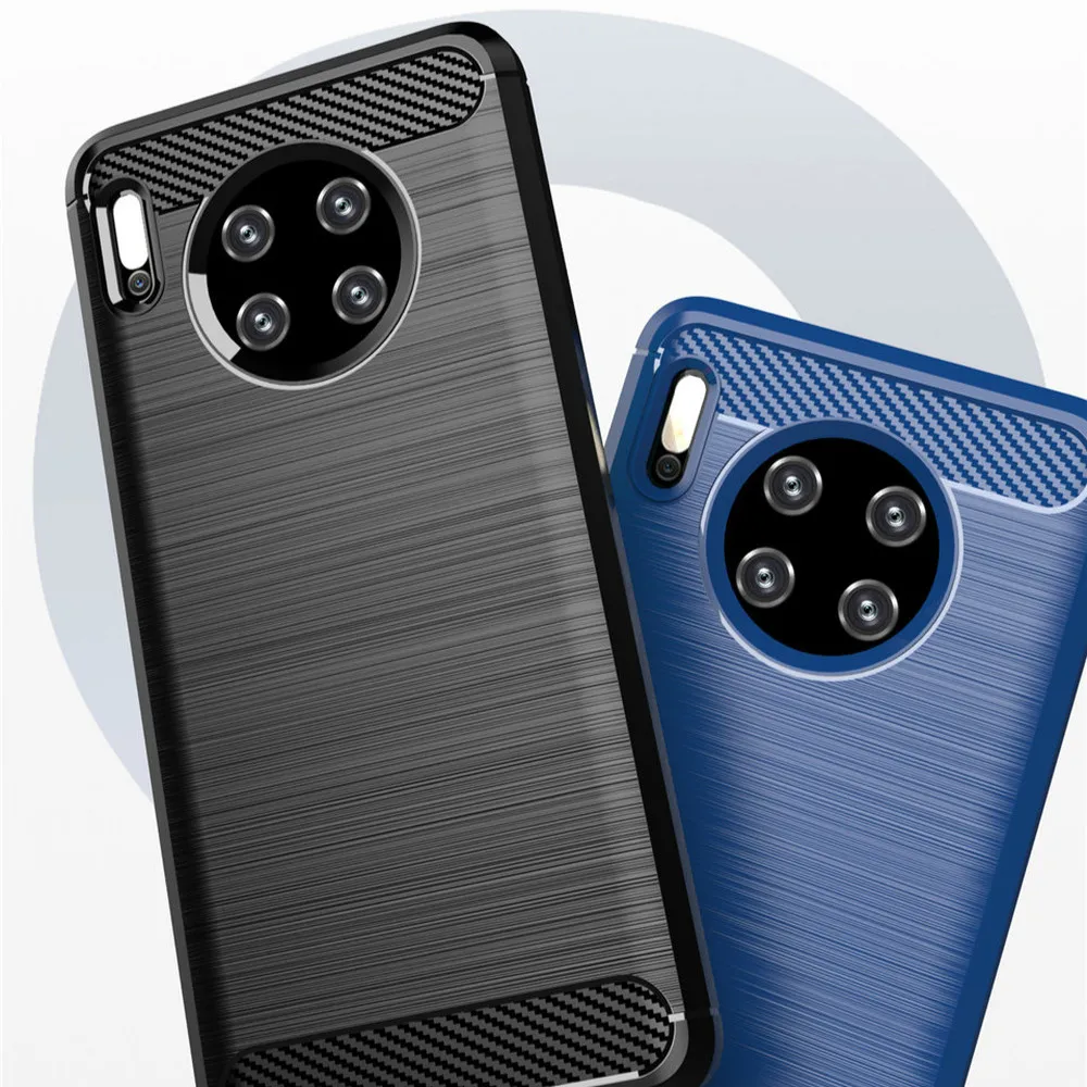 

New Carbon Fiber Coque Case for Huawei Mate 30 Pro Case Armor Soft SiliconeCover for Huawei Mate 30 Lite Mate30 Anti-knock Funda