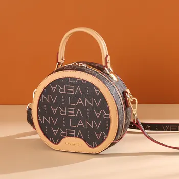 

2020 New Arrival Special Round RVC Leather Women Bag Fashion Printing Style Mini Circular Female Crossbody Shoulder Bag