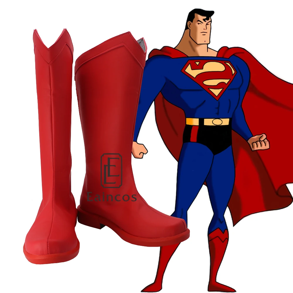 

Anime Superman Clark Kent Cosplay Shoes Red Superhero Boots Custom-made