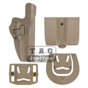 

Tactical Serpa Level 2 Auto Lock Duty Right Hand Paddle Belt Loop Pistol Holster w/ Magazine Pouch For Beretta 92 96 M9 M92