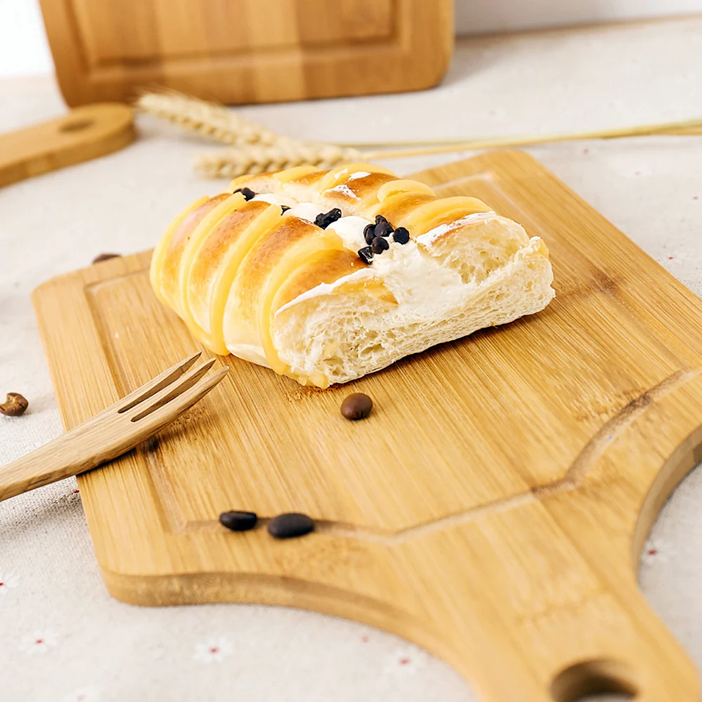 HOMGEEK бамбуковый разделочный блок для кухни, прочная разделочная доска для фруктов и овощей, инструмент для приготовления пищи, тарелка для пиццы, натуральная разделочная доска