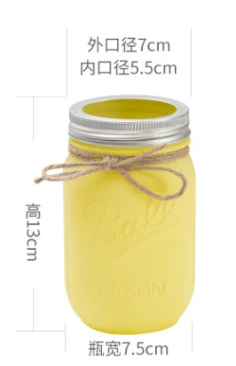 yellow Новая мода Инс красочный стеклянный шар Мейсон стеклянная Настольная Ваза креативный американский стиль домашняя Цветочная ваза горшок Лидер продаж - Цвет: yellow