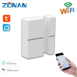 Zonan Tuya Smart WiFi Door Sensor Door Open / Closed Detectors Support Alexa Google Home Smartlife Window Sensor Security Alarm