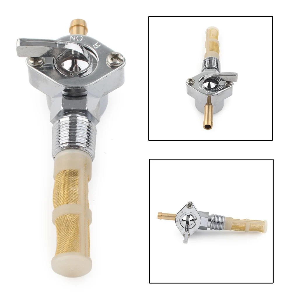 Chrome Fuel Valve 3/8" NPT Gas Tank Petcock For Harley Sportster Electra Glide Chrome Fuel Valve 3/8" NPT Gas Tank Petcock For Harley Sportster Electra Glide