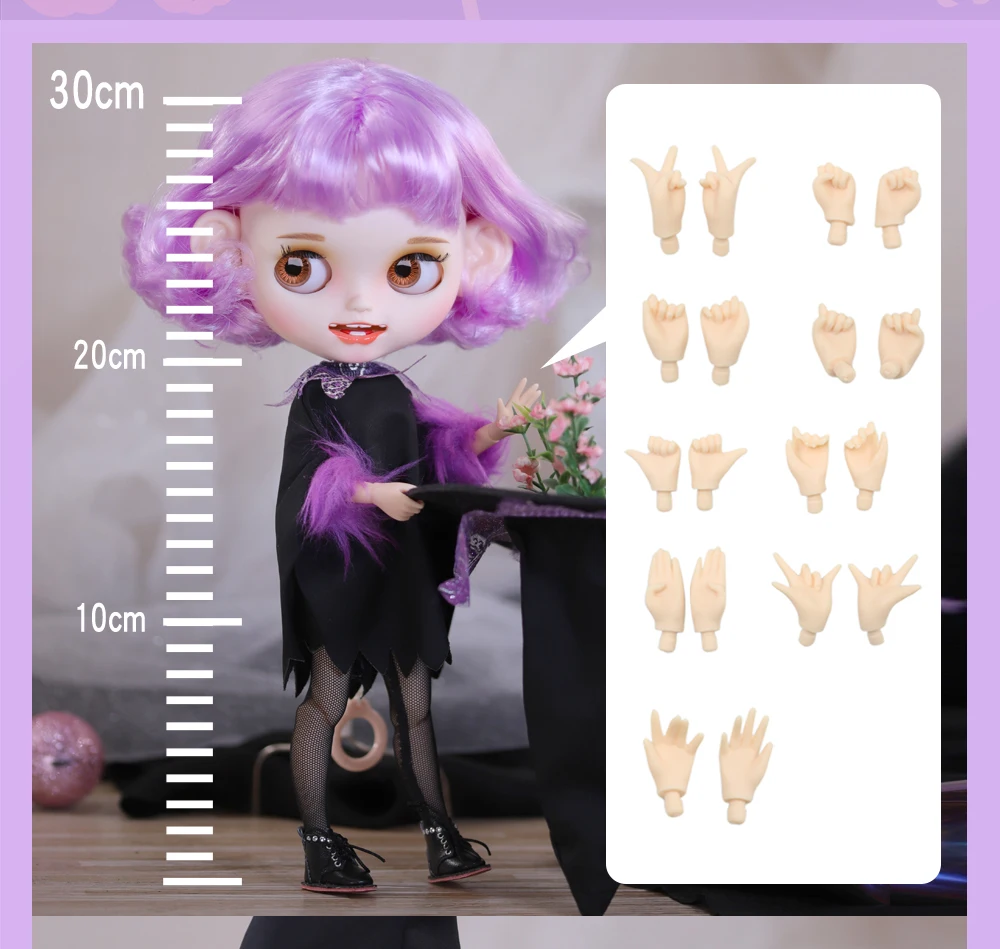 Vilma – Premium Custom Neo Blythe Doll nga adunay Purple nga Buhok, Puti nga Panit ug Matte nga Nagpahiyom nga Nawong 1 Vilma – Premium Custom Neo Blythe Doll nga adunay Purple nga Buhok, Puti nga Panit ug Matte nga Nagpahiyom nga Nawong 1