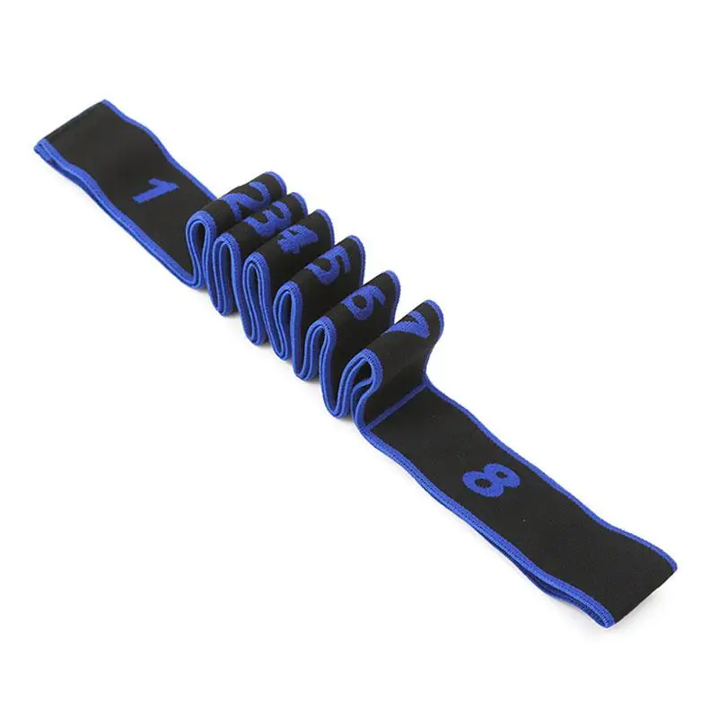 blue HiMISS, 8 отверстий, эластичная веревка для йоги, Растяжка мышц, регулируемый ремень безопасности, веревка для йоги, полиэстер, хлопок - Цвет: blue