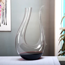 1500 мл Высокое качество ручной работы бессвинцовый Стеклянный Винный Графин для вина с u-образной формы для Рождества, свадьбы, вечерние