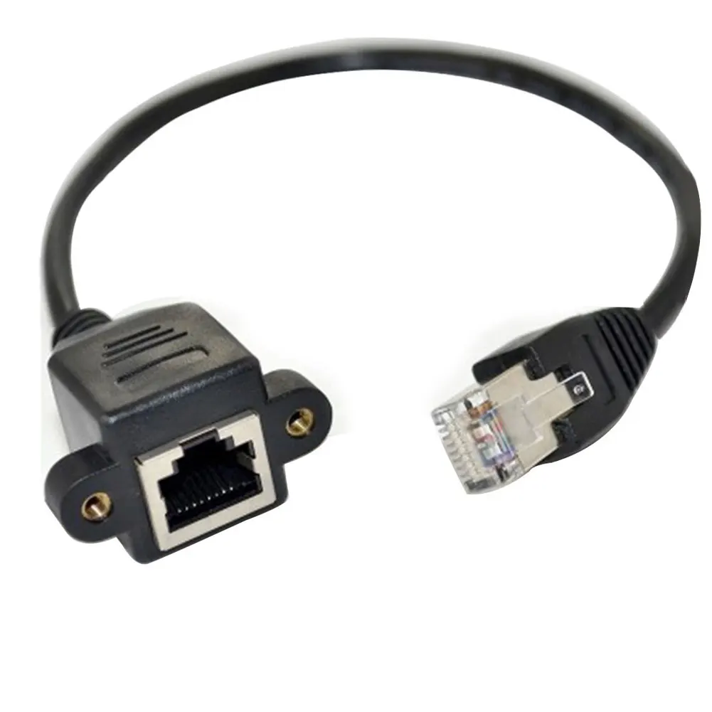 

0.3-5m RJ45 Plastic Extension Cable Adapter Accessories Ethernet Male To Female Connector LAN Network Panel Mount Home Screw
