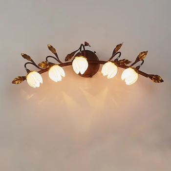 

Creative Mirror LED Wall Light Tulip Flowers Wall Lamp Bedrom Beside Vintage Sconce Light Lighting