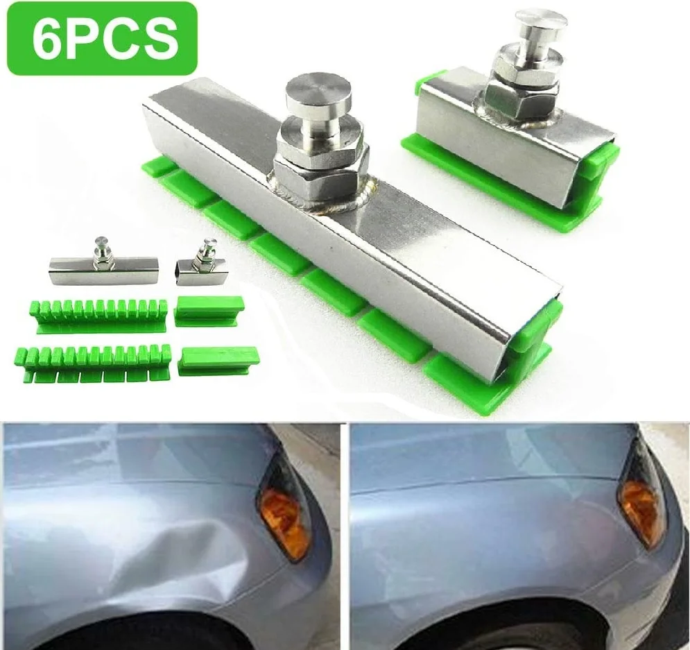 

6Pcs Paintless Dent Repair M12 Car Body Repair Paintless Puller Kit Automotive Removal Tool Set Green Long Dent Repair Tools