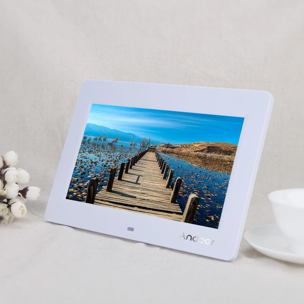 Andoer Настольный 10 ''HD TFT-LCD 1024*600 Цифровые фото настенные часы MP3 MP4 киноплеер цифровая фоторамка с пультом дистанционного управления