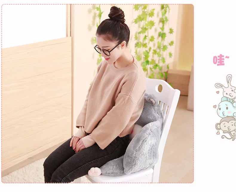 Cute Hamster Fully Surrounded Seat Cushion One-piece Office Car Cushion Plush Toys Thick Dining Chair Coaster