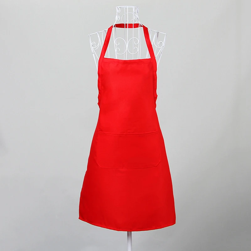 Plain Unisex Cooking Catering Work Apron Tabard With Twin Double Pocket Hot Sale