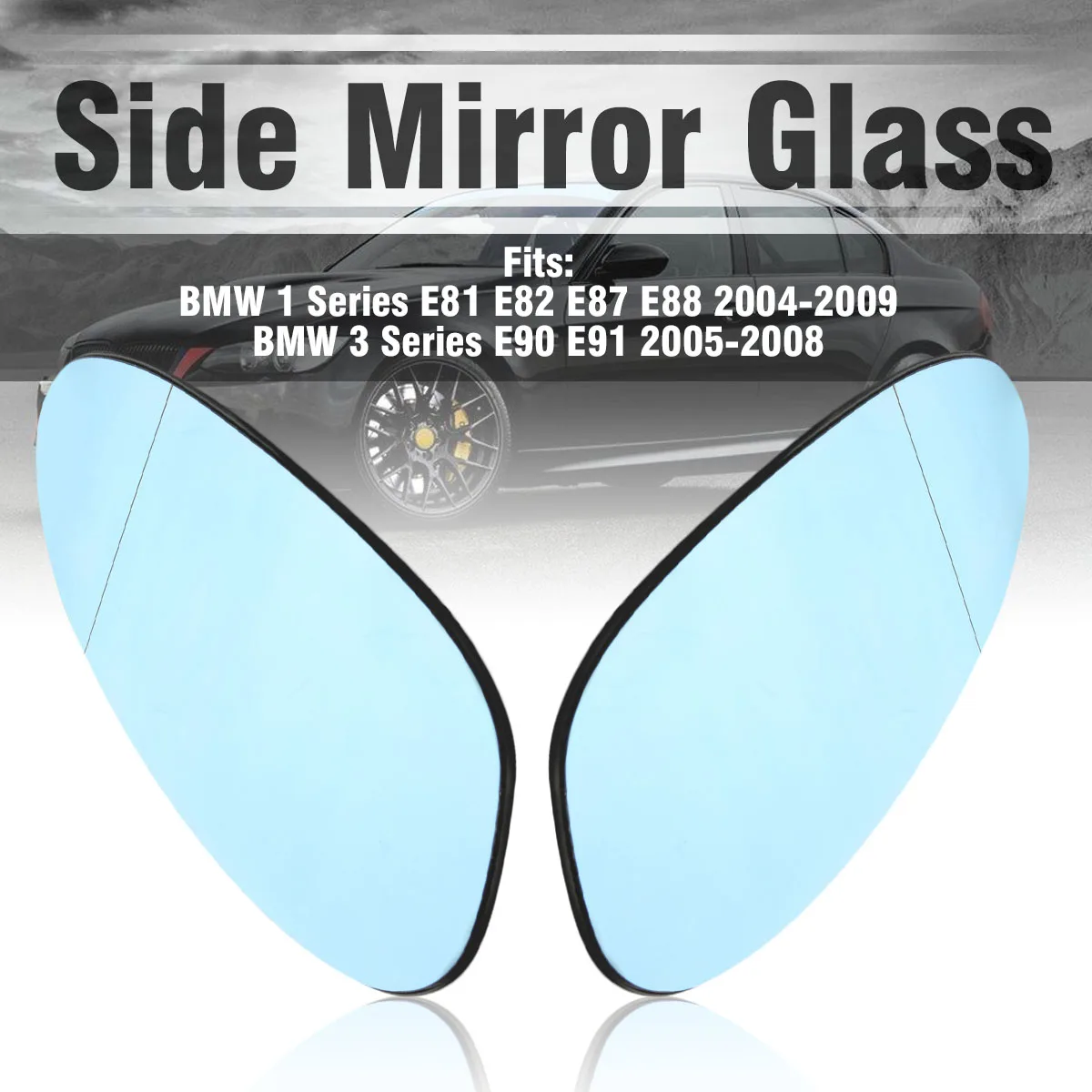

Left Right Side Blue Heated Electric Wide Angle Wing Mirror Glass for BMW Series 1 E81 E82 E87 E88 2004-2009 E90 E91 2005-2008
