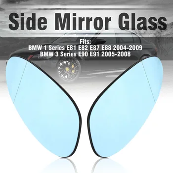 

Left Right Side Blue Heated Electric Wide Angle Wing Mirror Glass for BMW Series 1 E81 E82 E87 E88 2004-2009 E90 E91 2005-2008