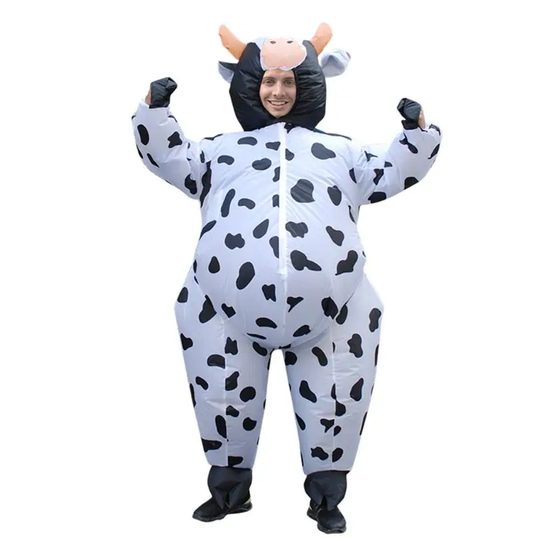 Взрослая надувная забавная праздничная одежда для полных мужчин, костюмы на Хеллоуин, взрослый балерина, костюм с коровой для катания R7RB - Цвет: Cow