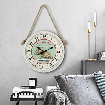 

Hemp Rope Board Clock Creative Wall Clock Home Decoration Clock