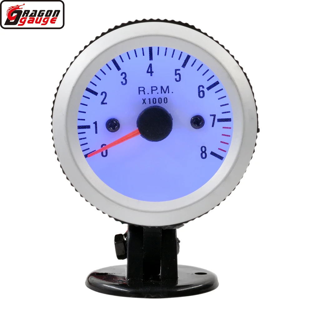 Dragon 2" 52mm Blue Backlight Auto Gasoline Engine Car Tachometer Gauge