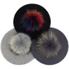 Geebro Female Winter Berets with 15 cm Real Ball Pom Pom Hat For Women Girl's Knitted Cap Thick Women'S Slouchy Skullies Beanies 2