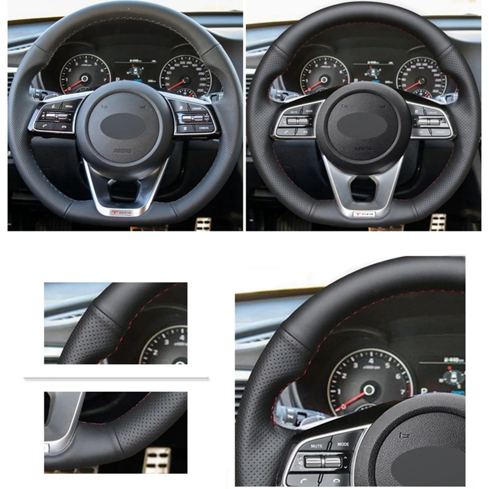 DIY черный PU искусственная кожа автомобильный чехол на руль для Kia K5 Optima Cee 'd Ceed GT Cee 'd Ceed