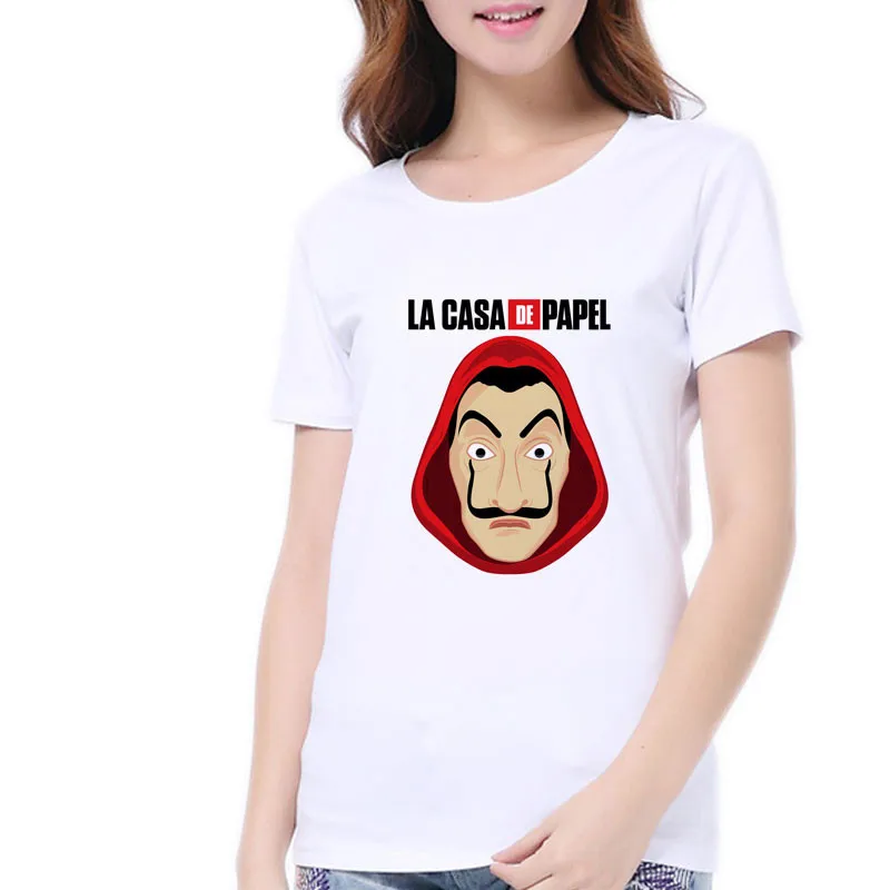 

Summer Harajuku Salvador Dali Paper House La Casa De Papel T Shirt Women Tshirt T-shirt Tee Femme Tops Fashion S M L XL XXL
