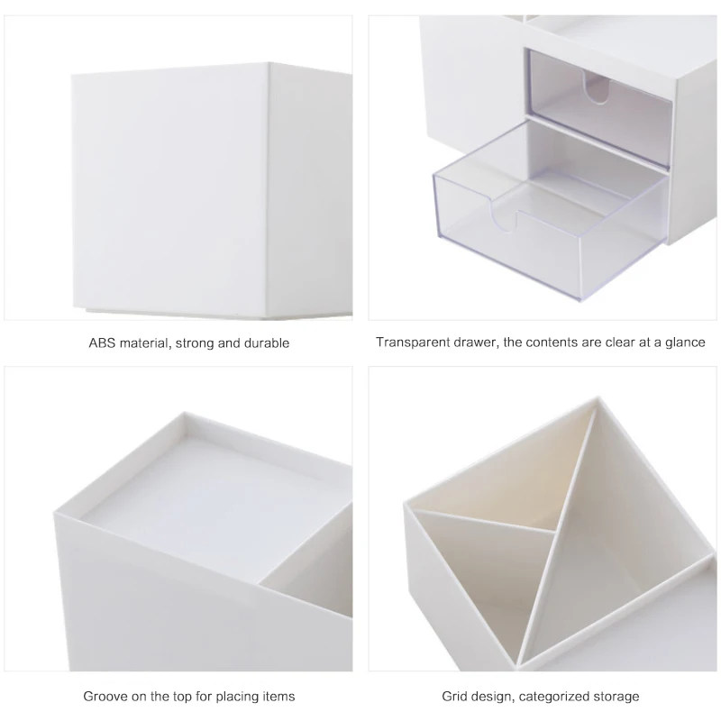 Двойной ящик рабочий стол Коробка для хранения косметики пластиковый отсек