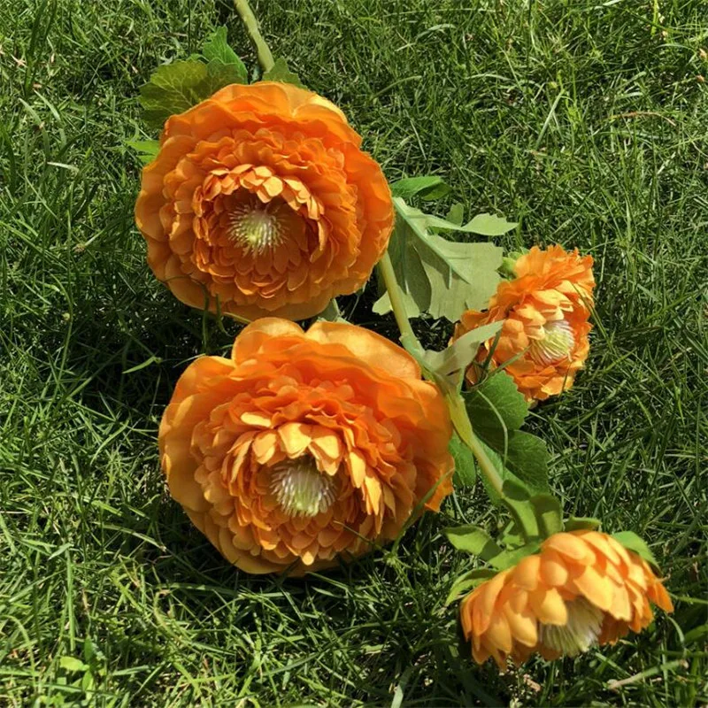 20 шт. поддельные длинные Стволовые Ranunculus 25," Длина моделирования Ranunculus Siaticus для дома Свадебные Декоративные искусственные цветы