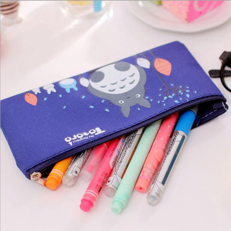 

Cute Cartoon Simplicity Canvas Pencil Cases Multifunctional Stationery Box Pen Bags For Kids Students Office School Pencil Cases