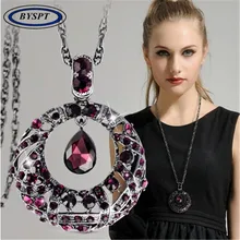 BYSPT Silver Color Hollow Waterdrop Crystal Vintage Ethnic Wheat long necklaces Jewelry fashion necklaces for women