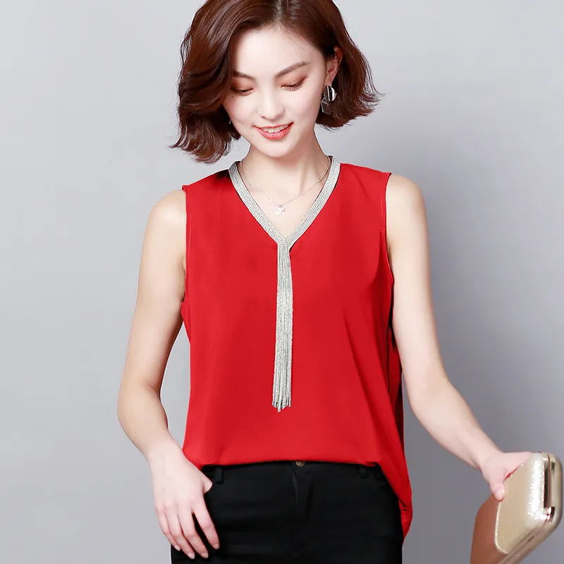 sleeveless chiffon vest