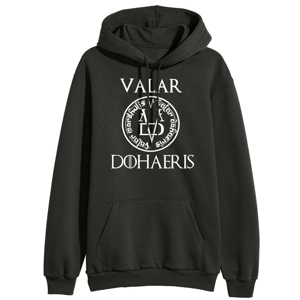 Толстовки с капюшоном для женщин с героями игры престолов, Valar Dohaeris& Valar Morghulis, зимняя флисовая Повседневная Толстовка Harajuku, пуловер с капюшоном
